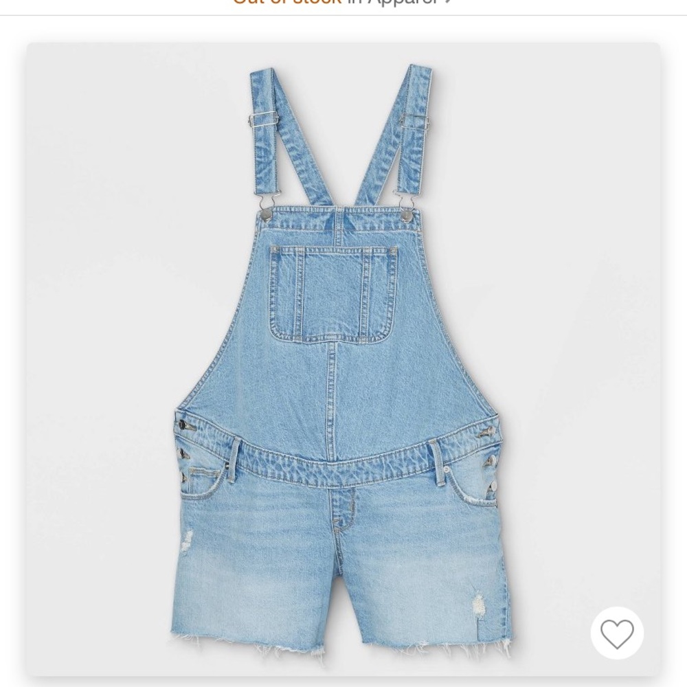 Denim overall shorts